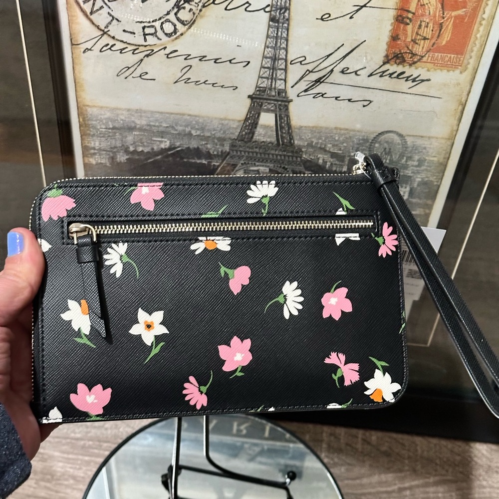 Kate Spade Lucy Floral Waltz Medium L-zip Wristlet - Picture 8 of 12